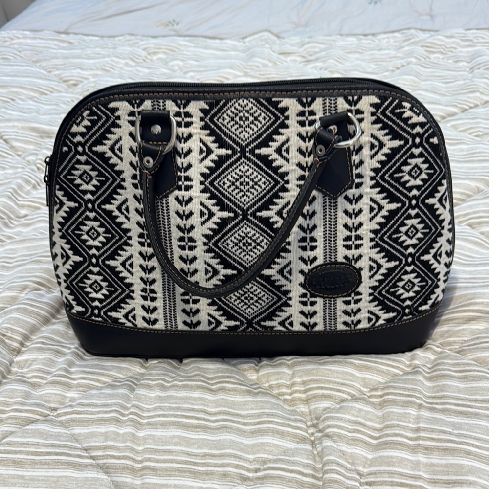 Black and White Patterned Women's Bag